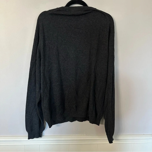 Pronto-Uomo Cotton Cashmere Men’s Long Sleeve Gray V-Neck Sweater Size XL GUC - Picture 6 of 6